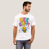 かわいい蜂のグラフィックTシャツ | 面白いデザイン Tシャツ (正面フル)