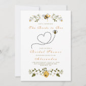 かわいい蜂のハート ブライダルシャワー 招待状 (正面)