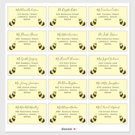 かわいい蜂の個別出荷アドレス赤ちゃんシャワー シール (シート)
