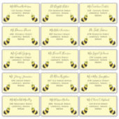 かわいい蜂の個別出荷アドレス赤ちゃんシャワー シール (正面)