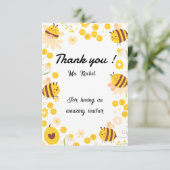 かわいい蜂の先生への感謝カード（子供から教師へ） サンキューカード (スタンド正面)