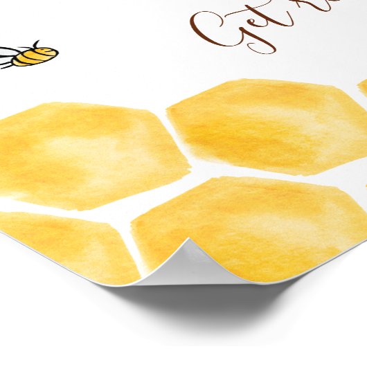 かわいい蜂の巣歓迎ベビーシャワー ポスター (角)