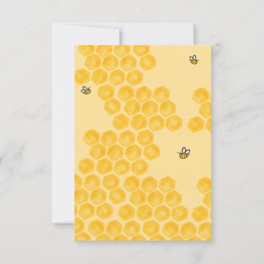 かわいい蜂の巣水の色ベビーシャワー サンキューカード (裏面)