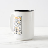 かわいい蜂の巣規則を追加する家族の名前 ツートーンマグカップ (正面左)