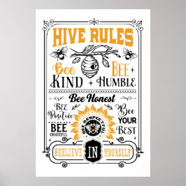 かわいい蜂の巣規則ワードアート ポスター