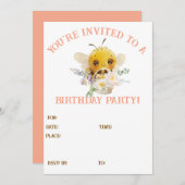かわいい蜂の招待状 招待状 (正面/裏面)