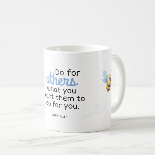 かわいい蜂の聖書の詩はマグをからかいます コーヒーマグカップ (正面右)