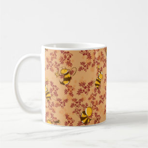 かわいい蜂の背景パターン コーヒーマグカップ