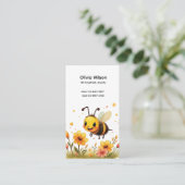  かわいい蜂の花のキャラクター 名刺 (スタンド正面)