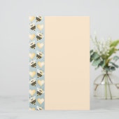 かわいい蜂の蜂蜜のハートの文房具 便箋 (スタンド正面)