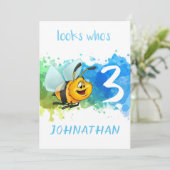 かわいい蜂の誕生日カード カード (スタンド正面)