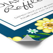 かわいい蜂の赤ちゃんシャワーおむつラッフルパーティーサイン ポスター (角)