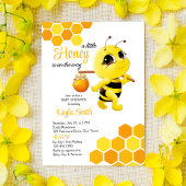 かわいい蜂の赤ちゃんシャワーの途中に小さな蜂蜜がある 招待状