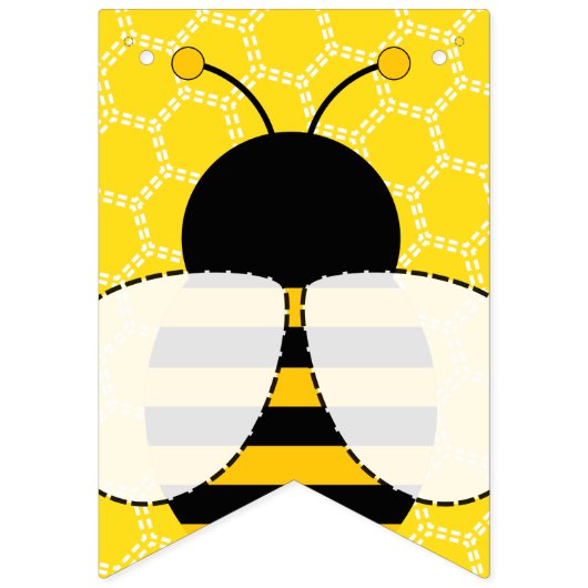 かわいい蜂の赤ちゃんシャワー男の赤ちゃん旗 バンティングフラッグ (第1の旗)