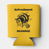 かわいい蜂の軽食が入ってくる！ビー飛んでいるマンガ 缶クーラー (裏面)