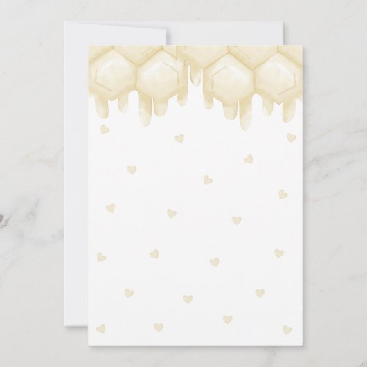 かわいい蜂はちみつ最初の蜂の日タイムカプセルカード 招待状 (裏面)