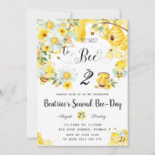 かわいい蜂は何歳でも甘い誕生日フローラ  招待状 (正面)
