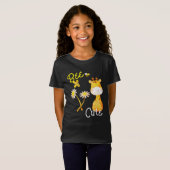 かわいい蜂キリン女子黒 Tシャツ (正面フル)