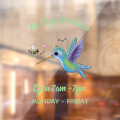 かわいい蜂ハミングバード漫画イラストレーション ウィンドウサイン (シート2)