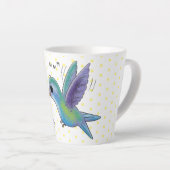 かわいい蜂ハミングバード漫画イラストレーション カフェラテマグ (右アングル)