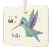 かわいい蜂ハミングバード漫画イラストレーション カーエアーフレッシュナー (左)