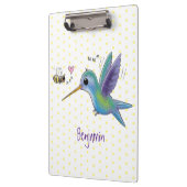 かわいい蜂ハミングバード漫画イラストレーション クリップボード (左)