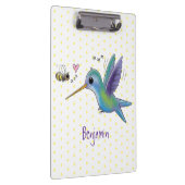 かわいい蜂ハミングバード漫画イラストレーション クリップボード (右)