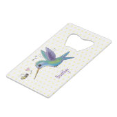 かわいい蜂ハミングバード漫画イラストレーション クレジットカード栓抜き (裏面アングル)