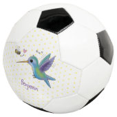 かわいい蜂ハミングバード漫画イラストレーション サッカーボール (3/4)