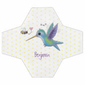 かわいい蜂ハミングバード漫画イラストレーション サッカーボール (フラット)