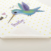 かわいい蜂ハミングバード漫画イラストレーション シェルパブランケット (3/4)