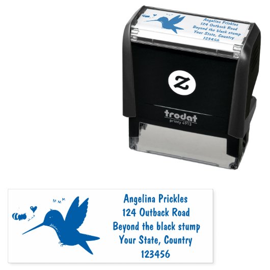 かわいい蜂ハミングバード漫画イラストレーション セルフインキングスタンプ (インサイチュ)