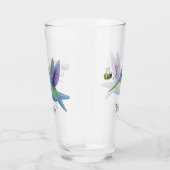 かわいい蜂ハミングバード漫画イラストレーション タンブラーグラス (右)