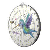 かわいい蜂ハミングバード漫画イラストレーション ダーツボード (正面右)