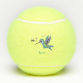 かわいい蜂ハミングバード漫画イラストレーション テニスボール (裏面)