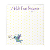 かわいい蜂ハミングバード漫画イラストレーション ノートパッド (正面)