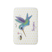 かわいい蜂ハミングバード漫画イラストレーション バスマット (正面縦)