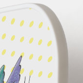 かわいい蜂ハミングバード漫画イラストレーション ピックルボールラケット (左詳細)