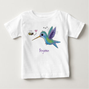 かわいい蜂ハミングバード漫画イラストレーション ベビーTシャツ