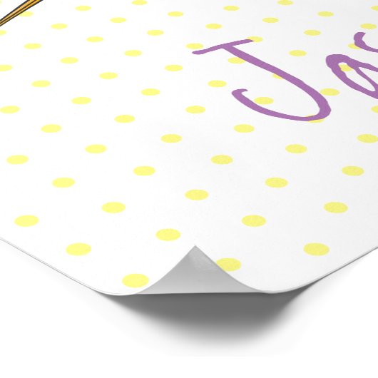 かわいい蜂ハミングバード漫画イラストレーション ポスター (角)