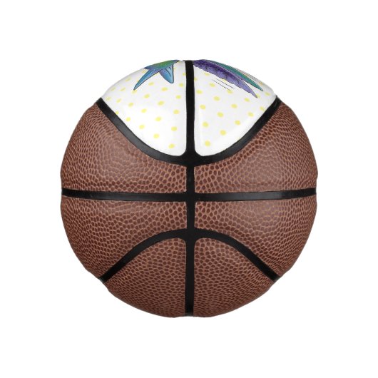 かわいい蜂ハミングバード漫画イラストレーション ミニバスケットボール (右)