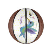 かわいい蜂ハミングバード漫画イラストレーション ミニバスケットボール (縦)