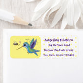 かわいい蜂ハミングバード漫画イラストレーション ラベル (インサイチュ)