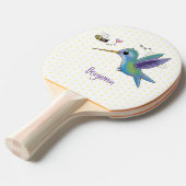 かわいい蜂ハミングバード漫画イラストレーション 卓球ラケット (正面アングル)