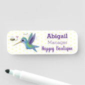 かわいい蜂ハミングバード漫画イラストレーション 名札 (インサイチュ)