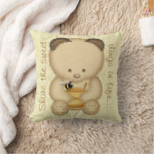 かわいい蜂蜜くま クッション (ブランケット)