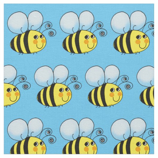 かわいい蜂蜜ののまわりにパターン ファブリック (クローズアップ)