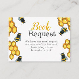 かわいい蜂蜜の蜂のベビーシャワーの本の要求 エンクロージャーカード