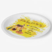 かわいい蜂蜜（はちみつ）素朴緑のベビーシャワー ペーパープレート (アングル)