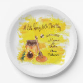 かわいい蜂蜜（はちみつ）素朴緑のベビーシャワー ペーパープレート (正面)